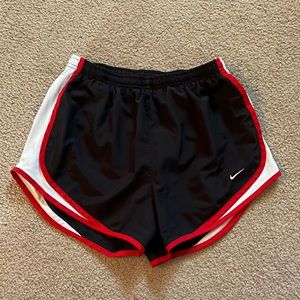 Nike Dri Fit Red and White Stripe Shorts Size Medium